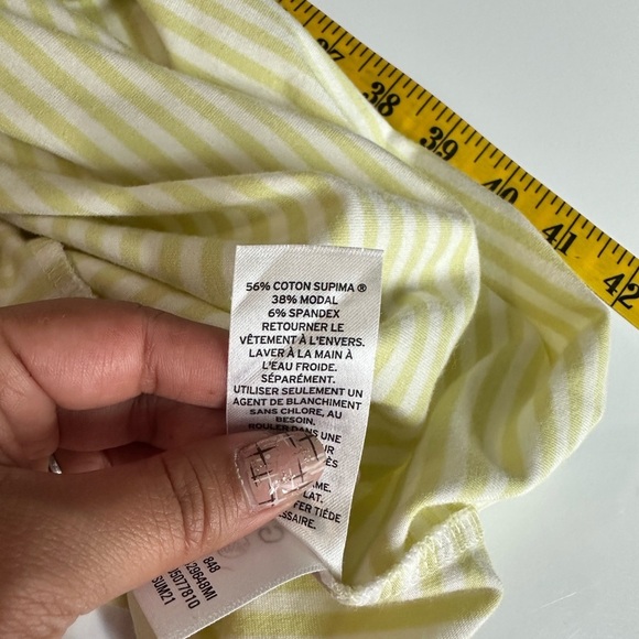 NWT Halogen Women’s Striped Print Square Neck Top Yellow & White Sz XS - Picture 11 of 12